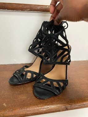 Banana Republic Black Strappy Cutout High Heel Sandals